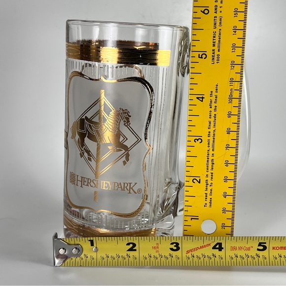 Vtg Hershey Park Carousel Horse Drinking Mug Glassware Barware Astar 22K Gold - Picture 13 of 14